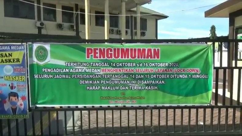 Panitera Positif Covid-19, Pengadilan Agama Medan Lockdown 3 Hari