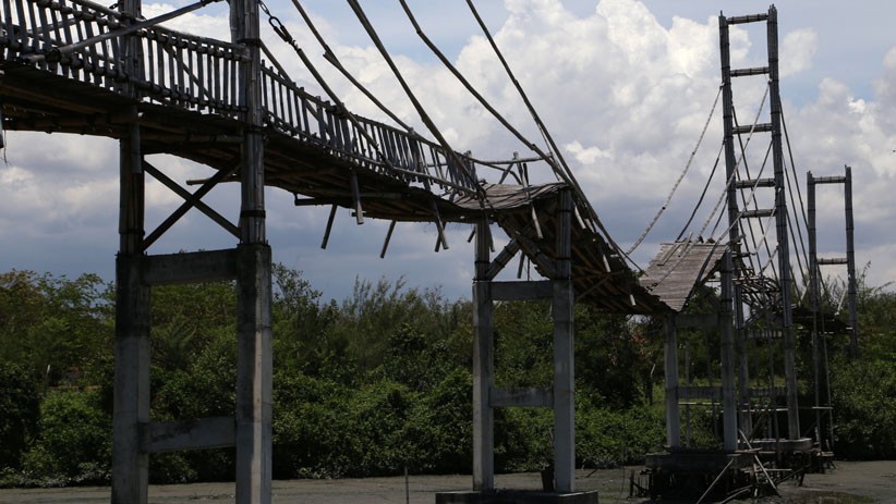 Jembatan Bambu Senilai Rp1,2 M Terbengkalai di Ekowisata Mangrove Surabaya - Bagian 1