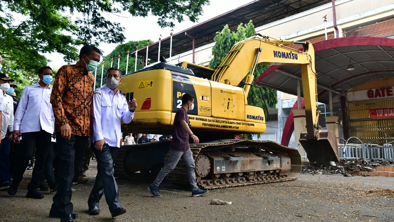 Pembangunan Stadion Mattoanging Dimulai, Gubernur Bongkar Gedung Lama