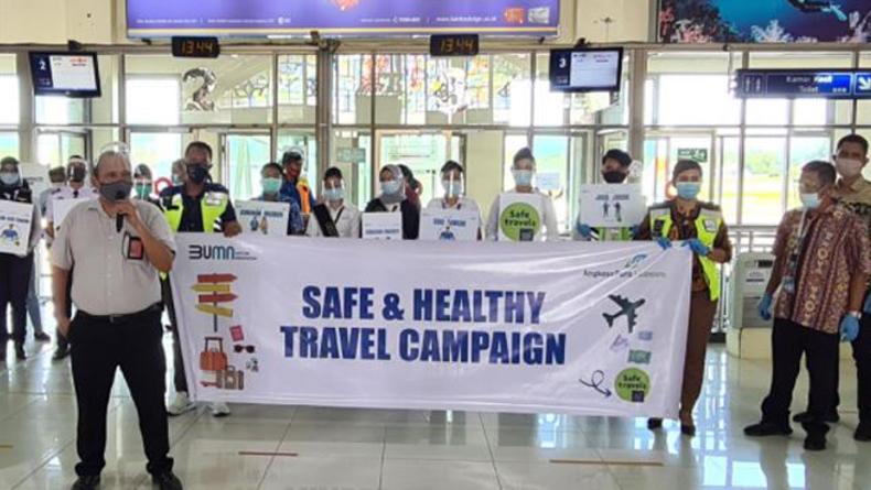Adaptasi Kebiasaan Baru, Bandara Sam Ratulangi Manado Kampanyekan Safe Travel