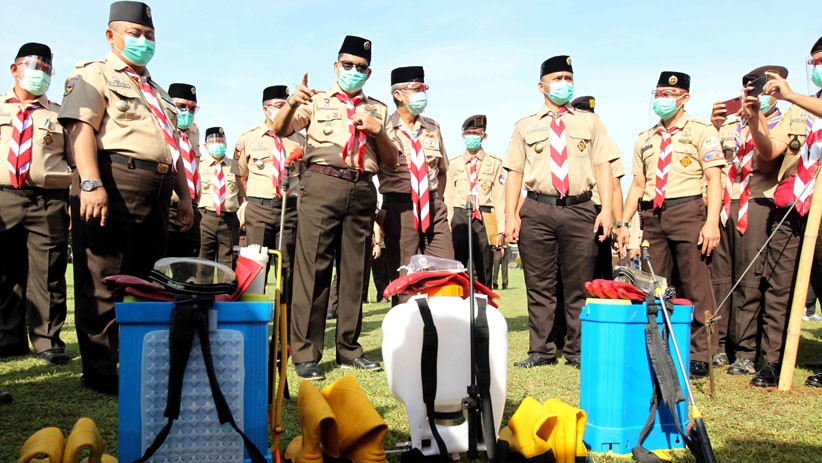 Hari Sumpah Pemuda, Pramuka Gelar Apel Kesiapsiagaan Menanggulangi Covid-19 - Bagian 1