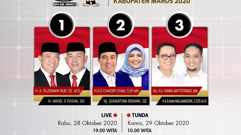 Malam Ini Debat Pilkada Maros di Hotel Gammara Makassar