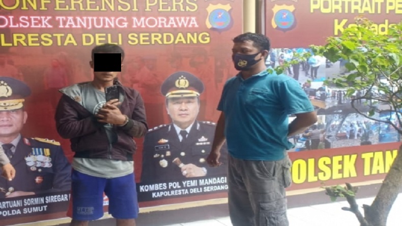 Tepergok Jambret HP Pelajar, Pemuda asal Tanjung Morawa Babak Belur Dihajar Warga