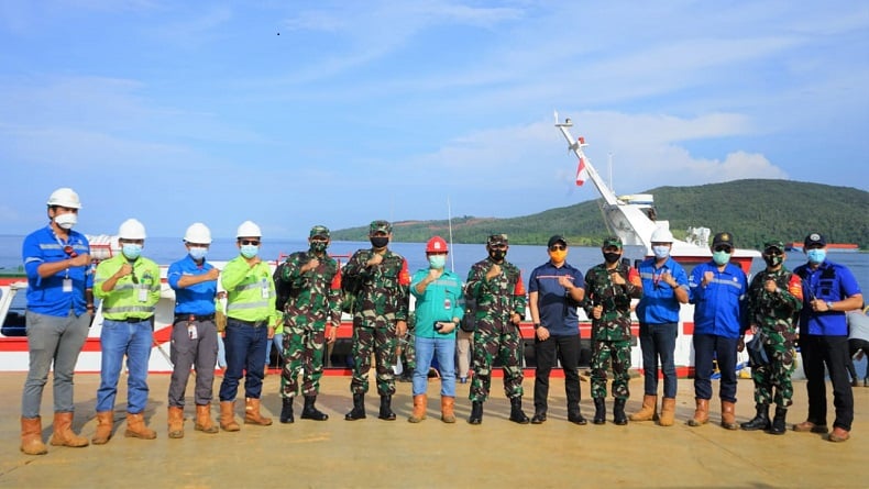 Jaga Obvitnas, Danrem 152/Babullah Kunjungi Perusahaan Tambang di Halmahera Selatan
