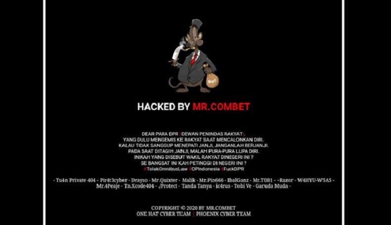Situs Disnaker Bandung Diretas, Bertuliskan Tolak UU Omnibus Law