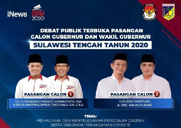 iNews TV Siarkan Debat Terbuka Pasangan Cagub-Cawagub Sulawesi Tengah