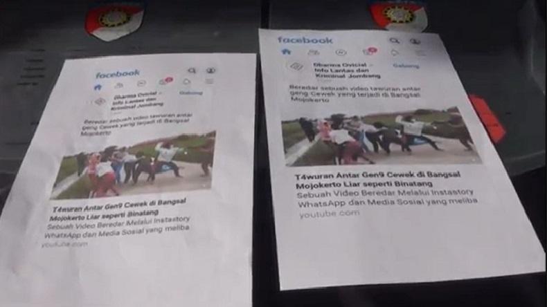 Unggah Video Tawuran Pelajar di Media Sosial, 3 Remaja di Mojokerto Ditangkap Polisi