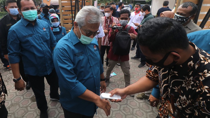 KPU Gelar Simulasi Pemungutan Suara Pilkada dengan Protokol Kesehatan di Kediri - Bagian 1