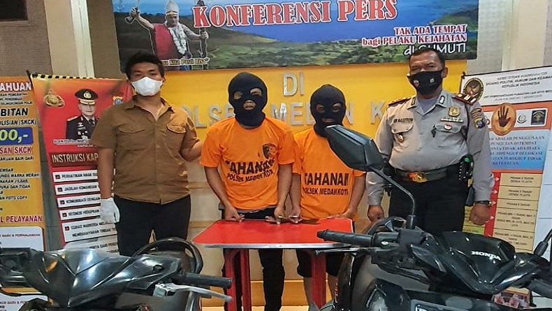 Menyambi jadi Curanmor, 2 Remaja Medan Ditangkap Polisi
