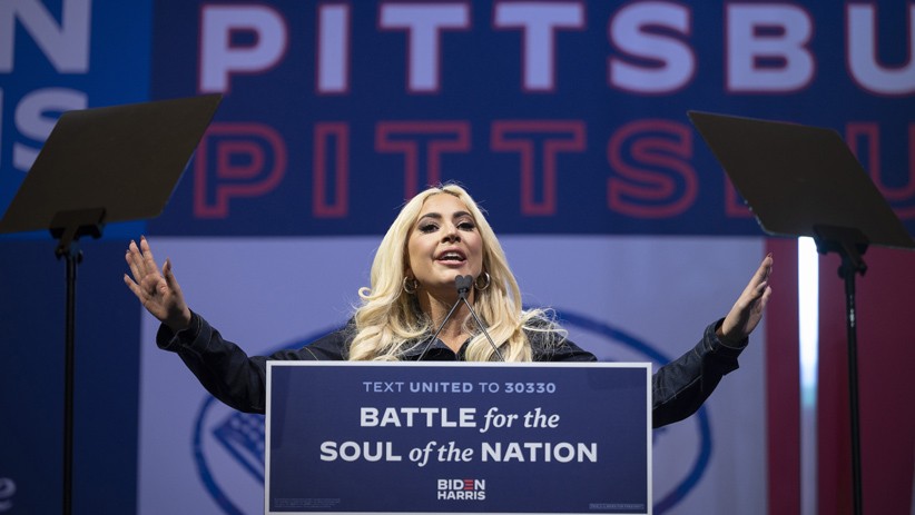 Lady Gaga Kampanye Dukung Joe Biden Jadi Presiden AS - Bagian 1
