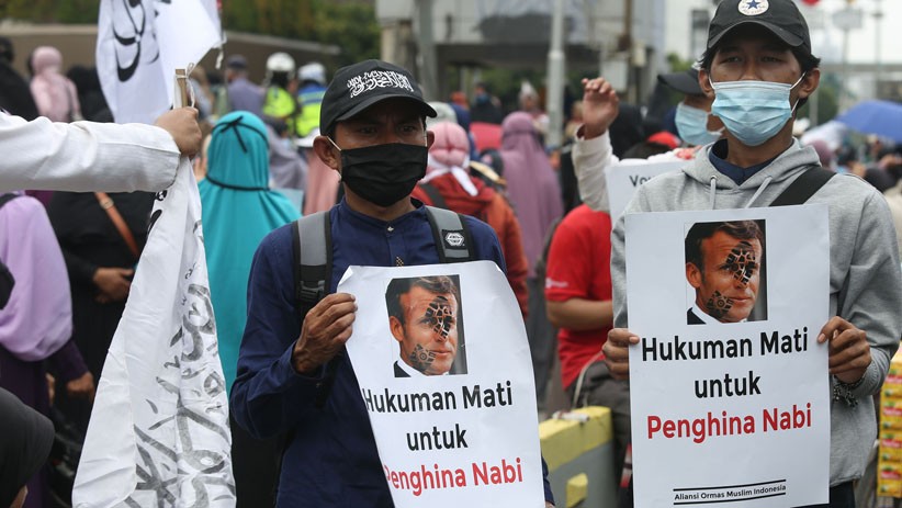 Aksi Kecam Presiden Emmanuel Macron di Kedubes Prancis - Bagian 2