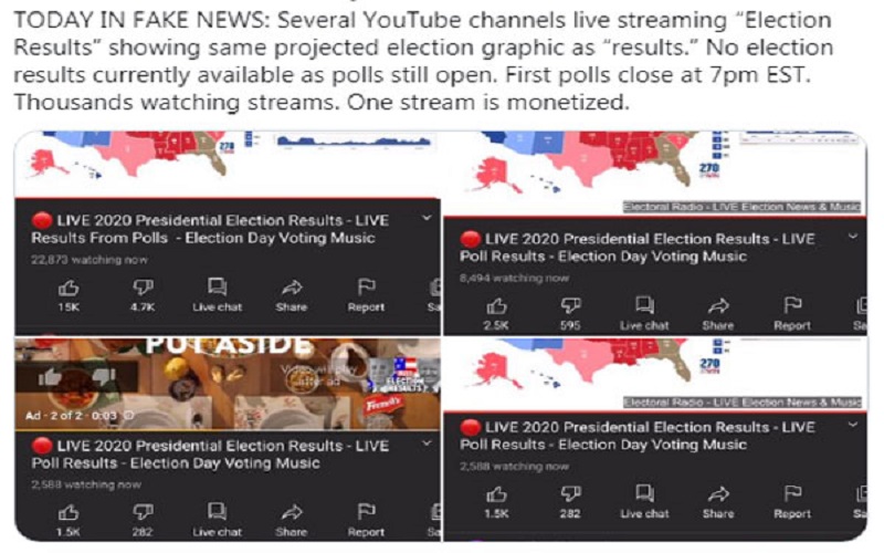 Video Hoaks Hasil Pilpres AS Bermunculan, Ini yang Dilakukan YouTube