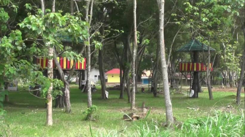 Kondisi Waduk Way Tebabeng salah satu objek wisata yang  di miliki Kabupaten Lampung Utara (Foto: iNews/Jimi Irawan)