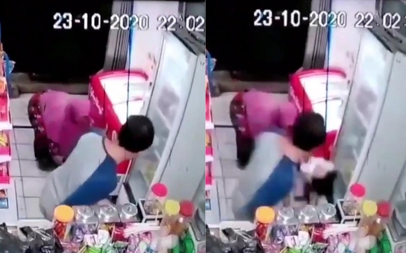 Viral, Pria Dewasa Tendang Balita hingga Terjengkang di Cileunyi Bandung