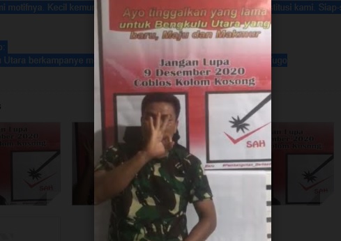 Viral Pria di Bengkulu Utara Kampanye Pakai Atribut TNI, Kodim Turun Tangan