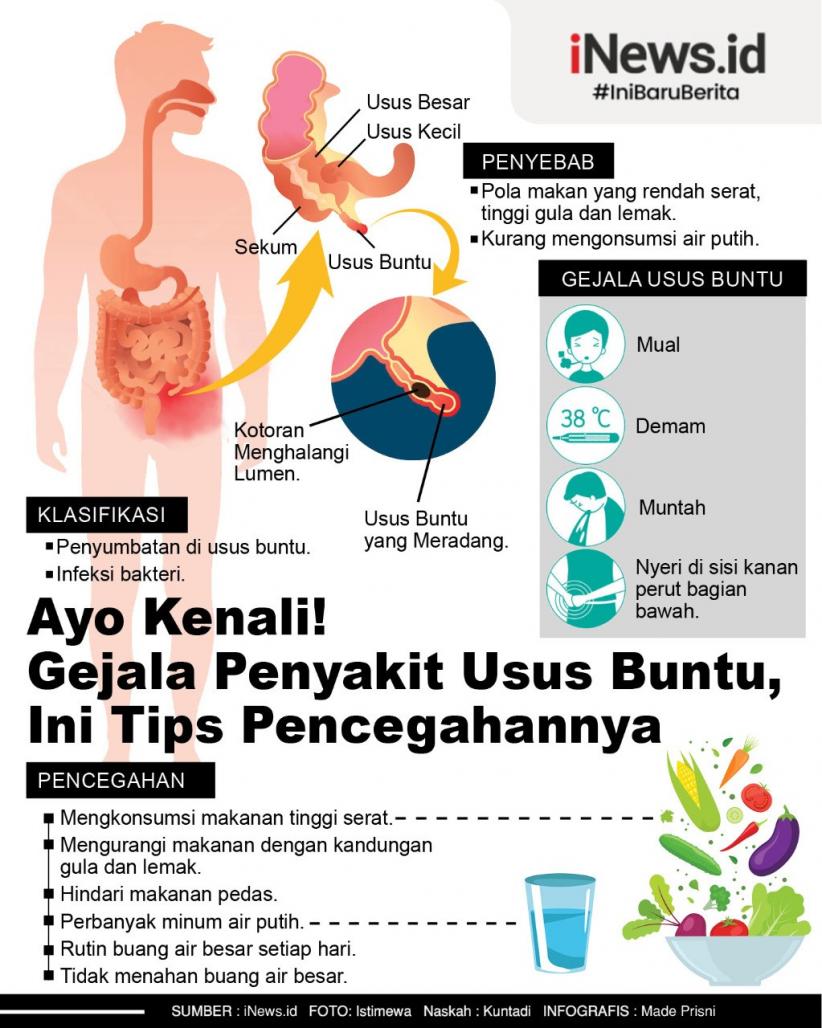 Ayo Kenali Gejala Penyakit Usus Buntu, Ini Tips Pencegahannya