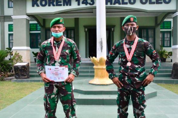 Hebat, 2 Prajurit Korem 143/HO Sultra Raih Medali Perak Kejuaraan Kempo