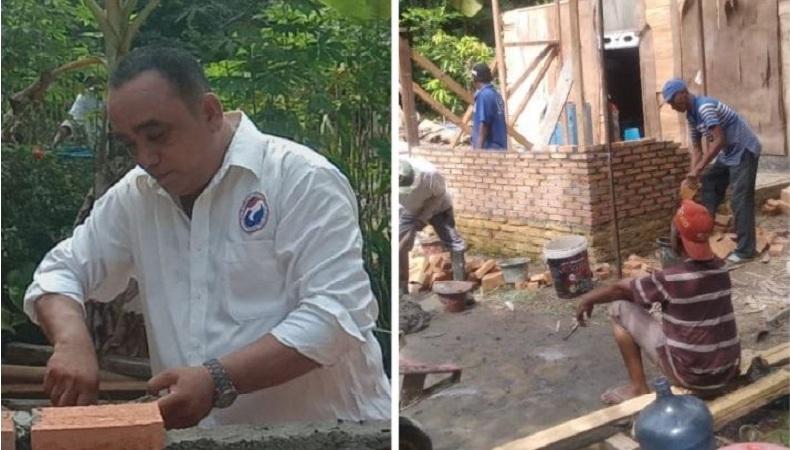 Perindo Langkat Bedah Rumah Imam Masjid Sekaligus Bilal Mayit di Pangkalan Susu