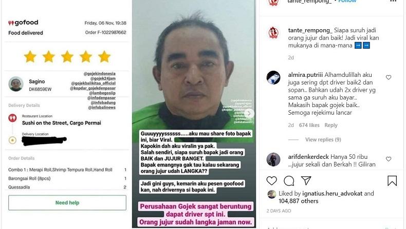 Gara-Gara Jujur, Pengemudi Gojek Ini Mendadak Viral di Media Sosial