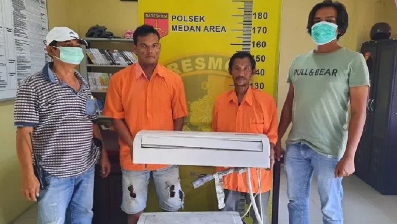 Dua Maling Ditangkap Polisi saat Bongkar AC di Medan Denai