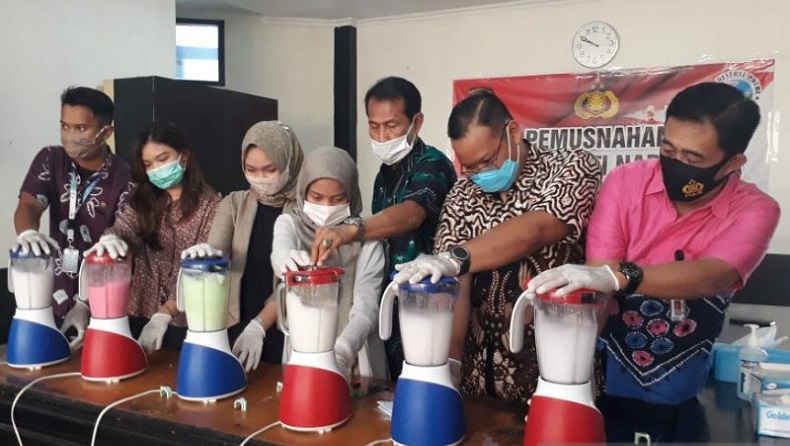  Barang Bukti Sabu dan Pil Ekstasi Dimusnahkan di Banjarmasin, Berasal dari 20 Laporan Polisi