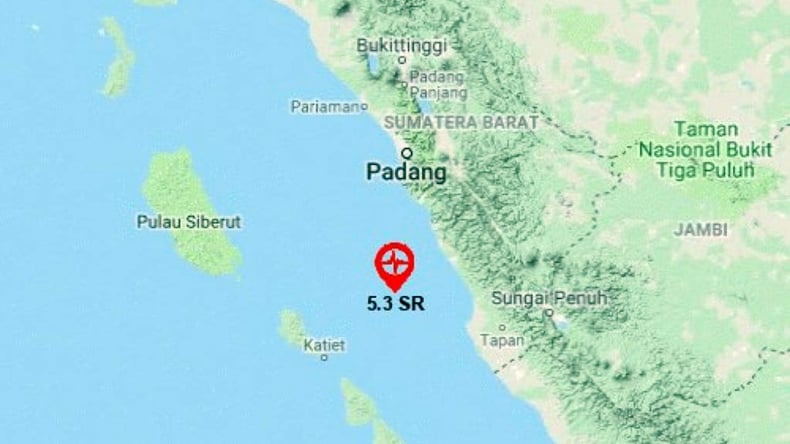 Gempa Magnitudo 5,3 Guncang Pesisir Selatan Sumbar