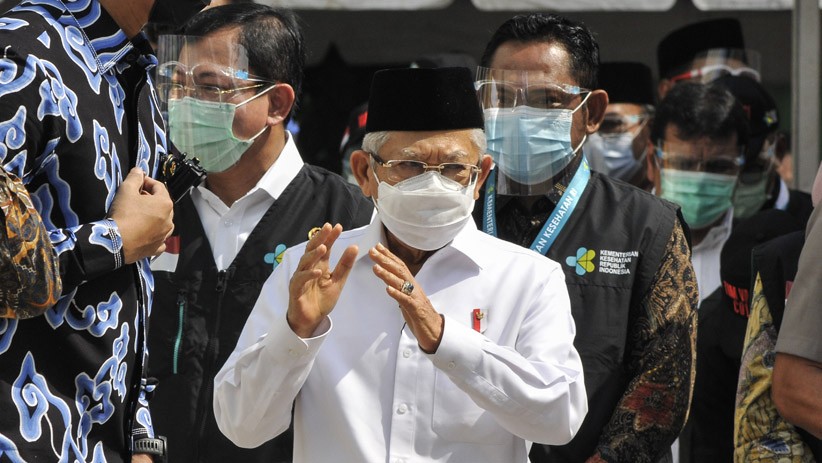 Wapres Ma'ruf Amin Tinjau Simulasi Vaksinasi Covid-19 di Bekasi - Bagian 1
