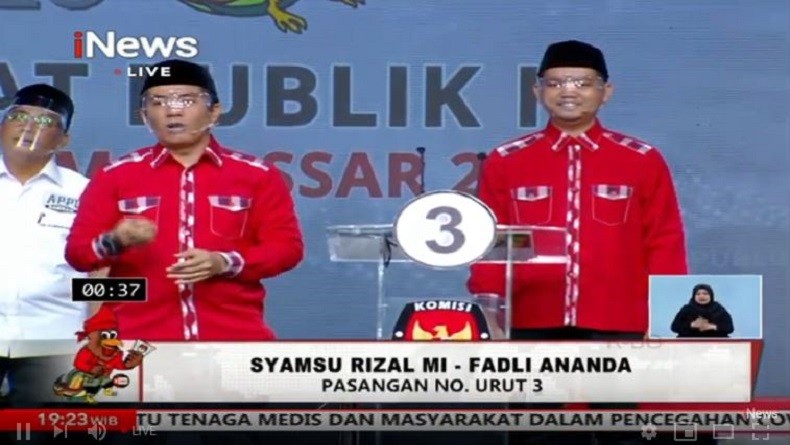 Debat Pilkada Makassar di iNews TV, Syamsu Rizal-Fadli Akan Jadikan Sekda CEO