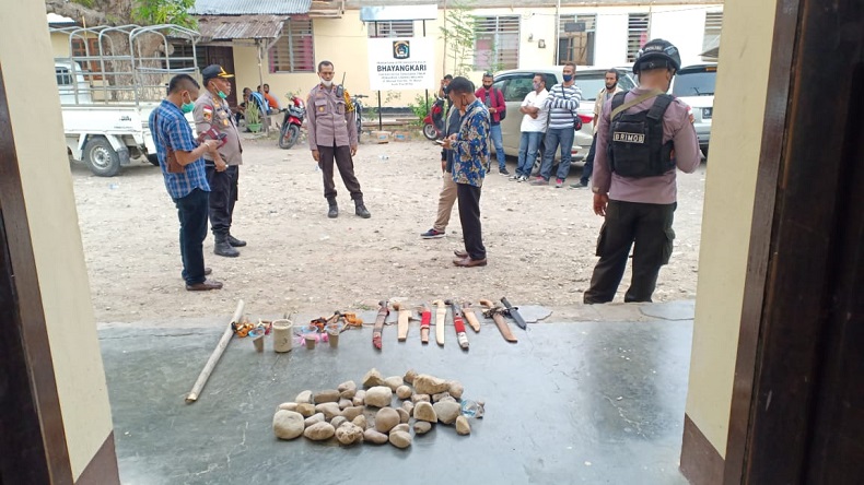 Tawuran Pendukung 2 Paslon Pilkada Malaka, Polisi Amankan 13 Orang Bersenjata Sajam