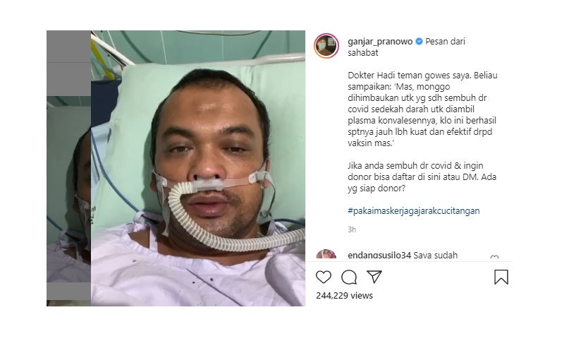 Dokter Teman Gowes Ganjar Pranowo Positif Covid-19, Dirawat di ICU RSUD Dr Moewardi