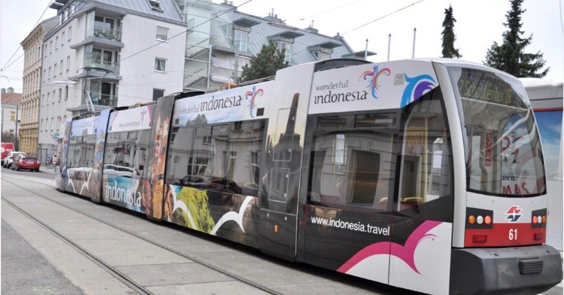 Branding Wonderful Indonesia Dipromosikan di Transportasi Publik Wina Austria