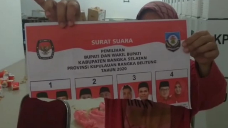 247 Surat Suara Pilkada Bangka Selatan Rusak
