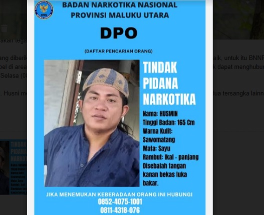 Sebar Foto Oknum Polisi DPO Narkoba, BNNP Maluku Utara Minta Pelaku Serahkan Diri
