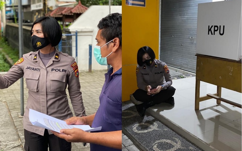 Dari Pagi hingga Malam, Polwan Cantik di Mataram Bergadang Kawal Logistik 