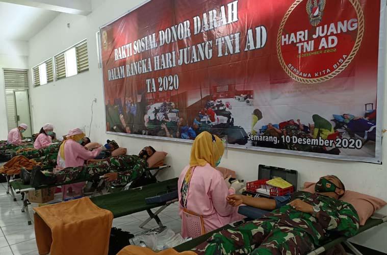 Hari Juang TNI AD, Kodam IV/Diponegoro Gelar Donor Darah dengan Prokes