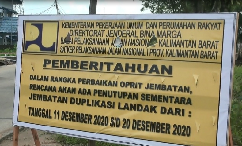 Ditutup Sementara, Jembatan Landak Tak Bisa Dilalui hingga 20 Desember