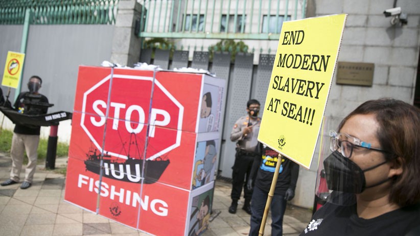Aksi Serikat Buruh Migran Indonesia Tolak Perbudakan Modern ABK di Kedubes China - Bagian 3