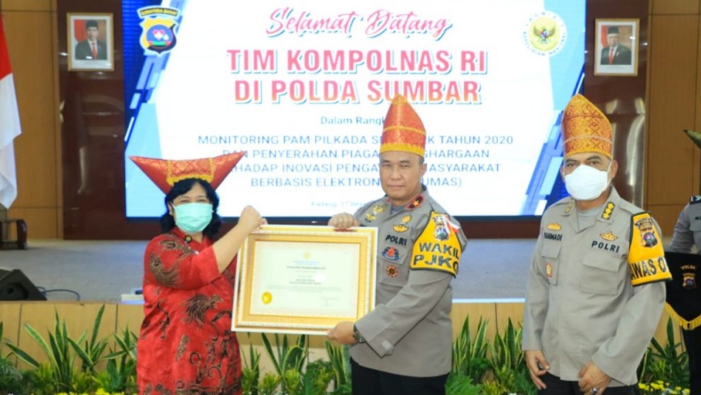 Sukses Amankan Pilkada 2020, Polda Sumbar Dapat Penghargaan dari Kompolnas