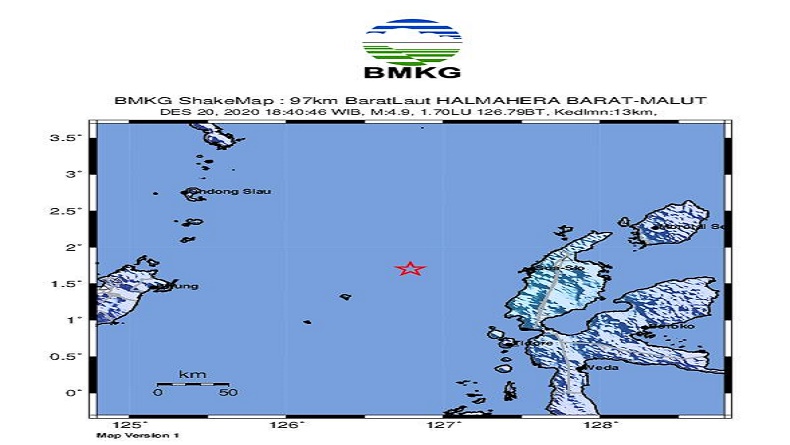 Gempa M4.9 Guncang Ternate Maluku Utara, Tidak Berpotensi Tsunami