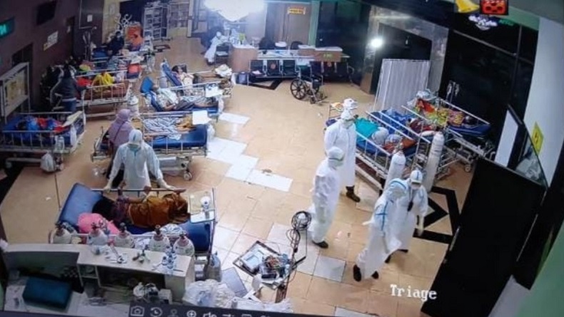 Video Viral, Pasien Covid Membeludak Terekam CCTV Rumah Sakit di Malang