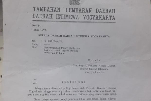 Tak Boleh Punya Hak Milik Tanah di DIY, Warga Tionghoa Berjuang Lawan Diskriminasi