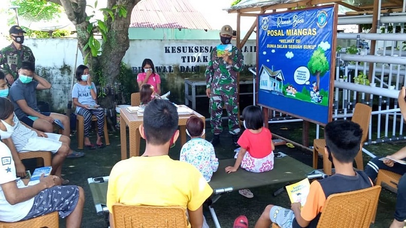 Lanal Melonguane Bangun Rumah Baca di Posal Miangas Pulau Terluar NKRI 