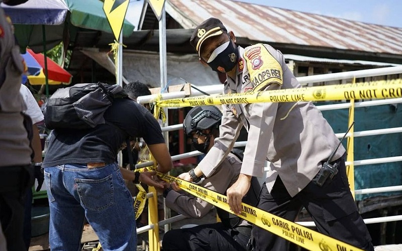 Pasang Garis Polisi di Jembatan Pulau Bromo, Wakapolresta Banjarmasin: Cegah Kerumunan 