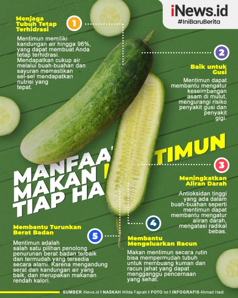 5 Manfaat Makan Mentimun Setiap Hari