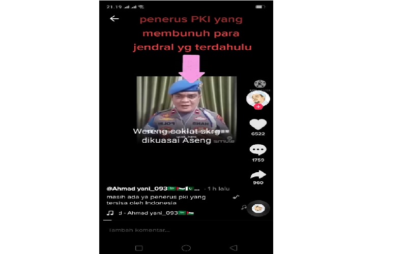 Aipda Hans, Si Andy Lau Indonesia Laporkan Akun Tiktok ke Polisi Gegara Dituding PKI
