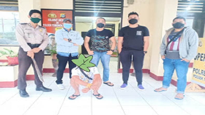 Marah Ditegur Istri karena Sering Mabuk, Pria Tomohon Ngamuk Bawa Parang 
