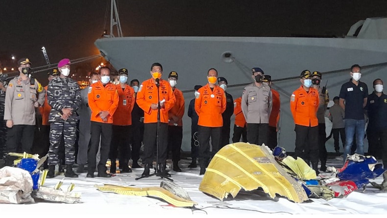 RS Polri Terima 16 Kantong Jenazah Berisi Potongan Tubuh Penumpang Sriwijaya Air