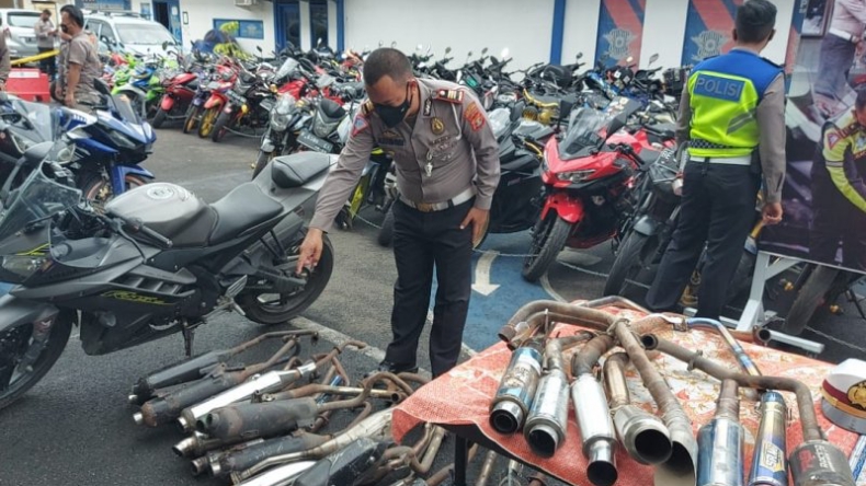 Pakai Knalpot Berisik, 170 Motor di Bandarlampung Diangkut Polisi