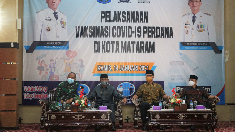 Pejabat dan Forkopimda Kota Mataram Disuntik Vaksin Covid-19