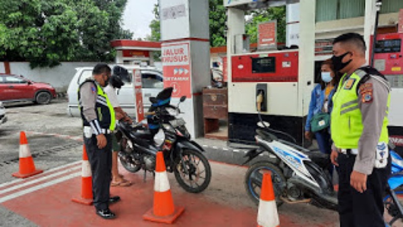 Isi BBM Berulangkali, Polres Minsel Razia Ranmor di Sejumlah SPBU